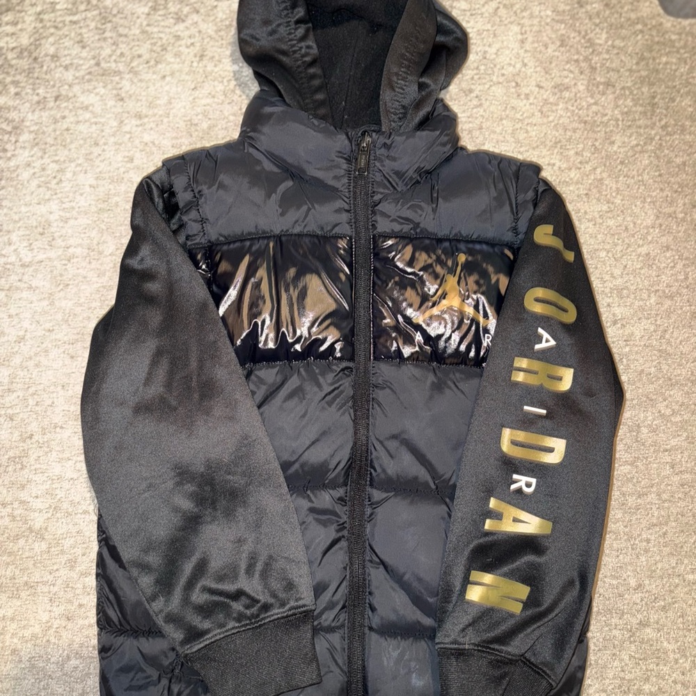 Nike Black Puffer Jacket with Gold Accents